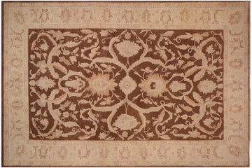 handmade Traditional Kafkaz Chobi Ziegler Dark Brwon Tan Hand Knotted RECTANGLE 100% WOOL area rug 10 x 15